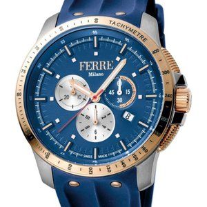 NEW FERRE MILANO Men's Silicon & Stainless WATCH